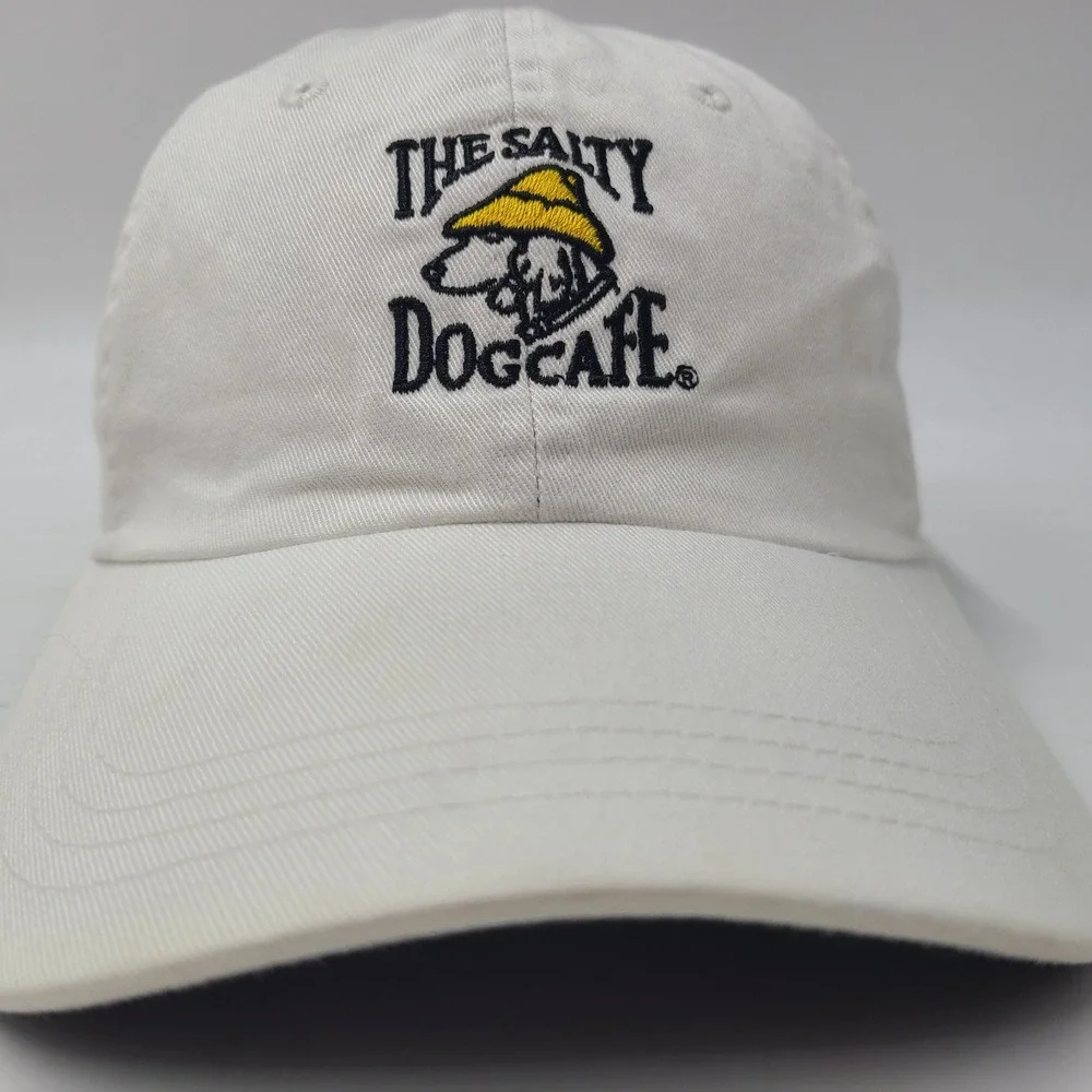 The Salty Dog Cafe Hat Adjustable (Fits Small) Ahead White Hilton Head Island